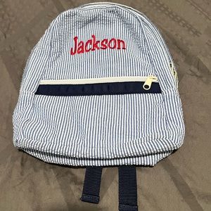 Mint Embroidered Backpack | navy